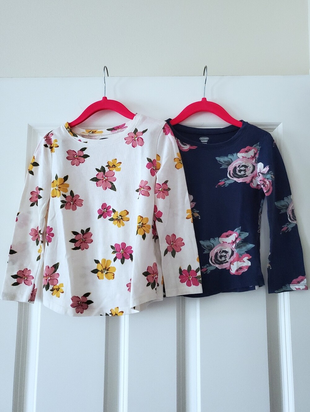 Set Of 2 Old Navy Toddler Girl's Long Sleeve Floral Print Shirts